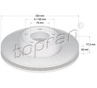 2x Disco freno Assale anteriore ventilato 500 943 TOPRAN per BMW 5 5 Touring 6