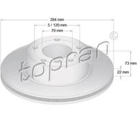 2x Disco freno Assale anteriore ventilato 501 710 TOPRAN per BMW 1