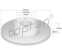 2x Disco freno Assale anteriore ventilato 501 712 TOPRAN per BMW 3 Touring 1 X1