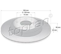 2x Disco freno Assale anteriore ventilato 502 005 TOPRAN per BMW 5 5 Touring