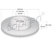 2x Disco freno Assale anteriore ventilato 600 605 TOPRAN per TOYOTA COROLLA