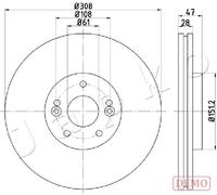 Japko Disco freno 600713C ventilato assale anteriore 2x per Renault Laguna II