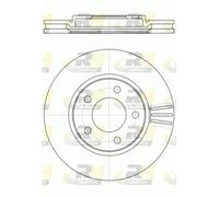 2x Disco freno Assale anteriore ventilato 61047.10 ROADHOUSE per CHRYSLER DODGE