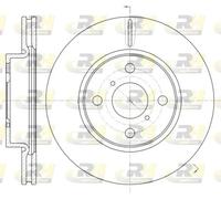 2x Disco freno Assale anteriore ventilato 61169.10 ROADHOUSE per TOYOTA YARIS