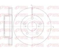 REMSA Disco freno 61421.10 ventilato anteriore Ø256,9 mm per Toyota Hilux VII – 2 pezzi