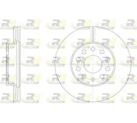 2x Disco freno Assale anteriore ventilato 61586.10 ROADHOUSE per AUDI A3
