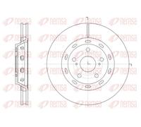 2x Disco freno Assale anteriore ventilato 61968.10 REMSA