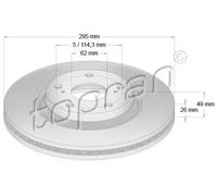 2x Disco freno Assale anteriore ventilato 631 167 TOPRAN per TOYOTA VERSO AURIS