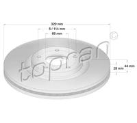 2x Disco freno Assale anteriore ventilato 631 176 TOPRAN per NISSAN RENAULT