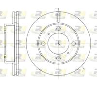 2x Disco freno Assale anteriore ventilato 6539.10 ROADHOUSE per TOYOTA COROLLA