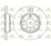 2x Disco freno Assale anteriore ventilato 6673.10 ROADHOUSE per MAZDA