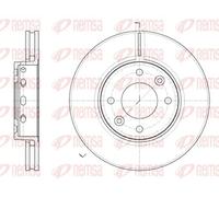 2x Disco freno Assale anteriore ventilato 6891.10 REMSA per KIA