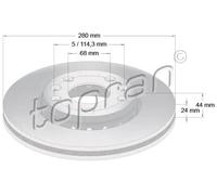 2x Disco freno Assale anteriore ventilato 701 100 TOPRAN per RENAULT DACIA