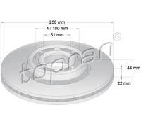 2x Disco freno Assale anteriore ventilato 701 203 TOPRAN per DACIA RENAULT