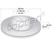 2x Disco freno Assale anteriore ventilato 701 416 TOPRAN per DACIA RENAULT SMART