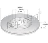 2x Disco freno Assale anteriore ventilato 720 245 TOPRAN per CITROËN PEUGEOT