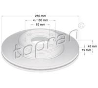 2x Disco freno Assale anteriore ventilato 820 308 TOPRAN per HYUNDAI GETZ