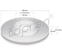 2x Disco freno Assale anteriore ventilato 820 766 TOPRAN per HYUNDAI KIA