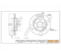 2x Disco freno Assale anteriore ventilato DP1010.11.0376 Drve+