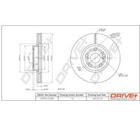 2x Disco freno Assale anteriore ventilato DP1010.11.0383 Drve+ per TOYOTA