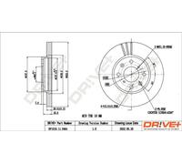 2x Disco freno Assale anteriore ventilato DP1010.11.0464 Drve+ per SUZUKI OPEL