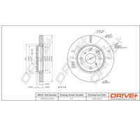 2x Disco freno Assale anteriore ventilato DP1010.11.0465 Drve+ per CITROËN