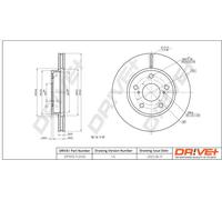 2x Disco freno Assale anteriore ventilato DP1010.11.0542 Drve+ per TOYOTA AURIS
