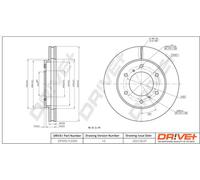 2x Disco freno Assale anteriore ventilato DP1010.11.0569 Drve+ per MITSUBISHI