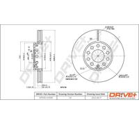 2x Disco freno Assale anteriore ventilato DP1010.11.0599 Drve+ per AUDI VW SEAT