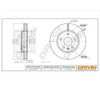 2x Disco freno Assale anteriore ventilato DP1010.11.0617 Drve+ per SAAB OPEL