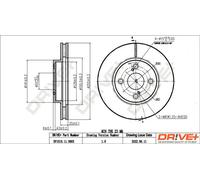 2x Disco freno Assale anteriore ventilato DP1010.11.0803 Drve+ per TOYOTA