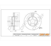 2x Disco freno Assale anteriore ventilato DP1010.11.0823 Drve+ per MAZDA 5 3