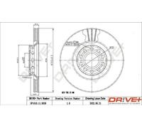 2x Disco freno Assale anteriore ventilato DP1010.11.0838 Drve+ per VW AUDI SEAT
