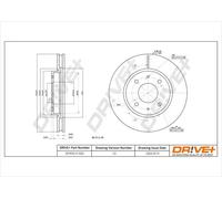 2x Disco freno Assale anteriore ventilato DP1010.11.1302 Drve+ per MITSUBISHI