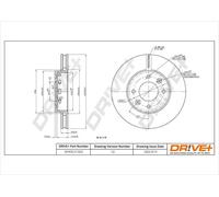 2x Disco freno Assale anteriore ventilato DP1010.11.1303 Drve+ per KIA