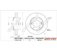 2x Disco freno Assale anteriore ventilato DP1010.11.1359 Drve+ per KIA