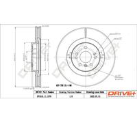2x Disco freno Assale anteriore ventilato DP1010.11.1376 Drve+