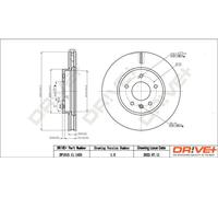 2x Disco freno Assale anteriore ventilato DP1010.11.1453 Drve+ per OPEL