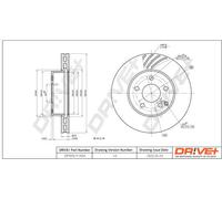 2x Disco freno Assale anteriore ventilato DP1010.11.1454 Drve+