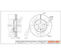 2x Disco freno Assale anteriore ventilato DP1010.11.1605 Drve+ per OPEL