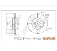 2x Disco freno Assale anteriore ventilato DP1010.11.1607 Drve+ per TOYOTA AURIS