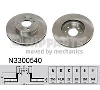 2x Disco freno Assale anteriore ventilato N3300540 NIPPARTS per KIA HYUNDAI