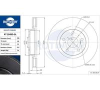 2x Disco freno Assale anteriore ventilato RT 20490-GL ROTINGER per TOYOTA LEXUS