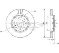 2x Disco freno Assale anteriore ventilato TX 70-69 TOMEX Brakes per MITSUBISHI