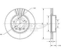 2x Disco freno Assale anteriore ventilato TX 71-02 TOMEX Brakes per BMW 3