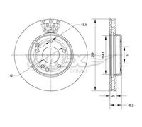 2x Disco freno Assale anteriore ventilato TX 71-06 TOMEX Brakes