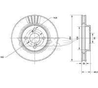 2x Disco freno Assale anteriore ventilato TX 71-10 TOMEX Brakes per TOYOTA