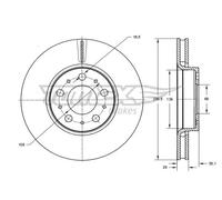 2x Disco freno Assale anteriore ventilato TX 71-43 TOMEX Brakes per VOLVO S80 I