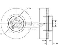 2x Disco freno Assale anteriore ventilato TX 71-51 TOMEX Brakes per SUBARU