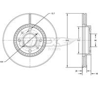 2x Disco freno Assale anteriore ventilato TX 72-14 TOMEX Brakes per SUZUKI OPEL